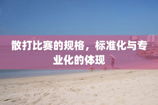 散打比赛的规格，标准化与专业化的体现