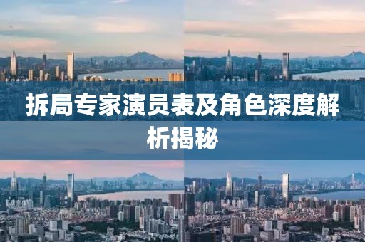 拆局专家演员表及角色深度解析揭秘