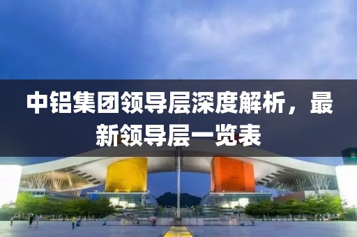 中铝集团领导层深度解析，最新领导层一览表