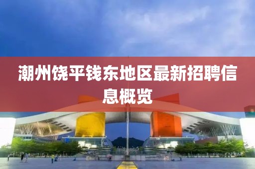 潮州饶平钱东地区最新招聘信息概览