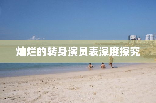 灿烂的转身演员表深度探究