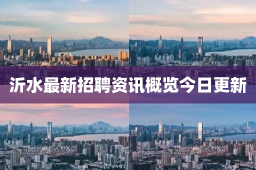 沂水最新招聘资讯概览今日更新