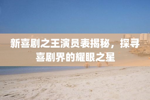 新喜剧之王演员表揭秘，探寻喜剧界的耀眼之星