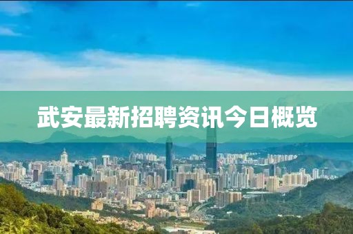 武安最新招聘资讯今日概览