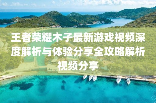 王者荣耀木子最新游戏视频深度解析与体验分享全攻略解析视频分享
