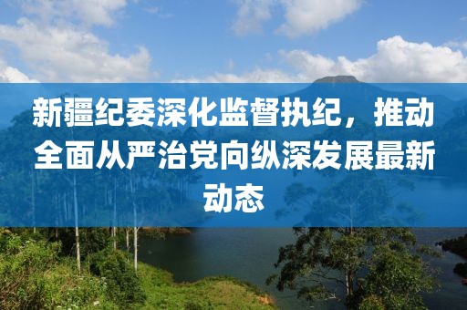 新疆纪委深化监督执纪，推动全面从严治党向纵深发展最新动态