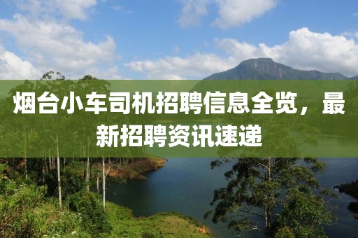 烟台小车司机招聘信息全览，最新招聘资讯速递