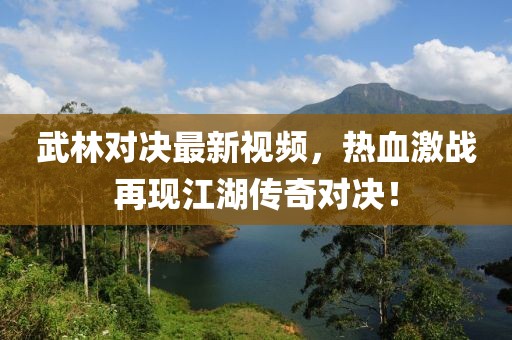 武林对决最新视频，热血激战再现江湖传奇对决！
