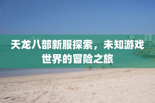 天龙八部新服探索，未知游戏世界的冒险之旅