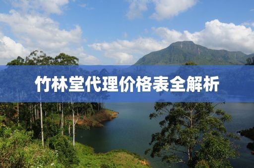 竹林堂代理价格表全解析