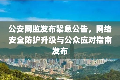 公安网监发布紧急公告，网络安全防护升级与公众应对指南发布