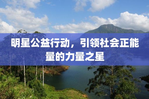 明星公益行动，引领社会正能量的力量之星