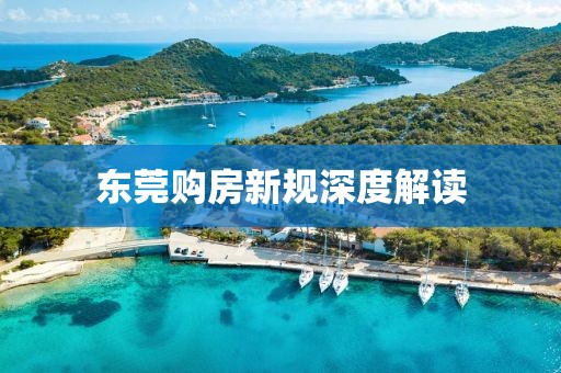 东莞购房新规深度解读