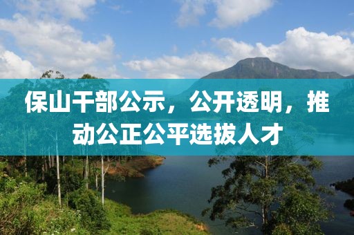 保山干部公示，公开透明，推动公正公平选拔人才