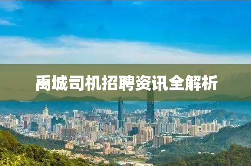 禹城司机招聘资讯全解析