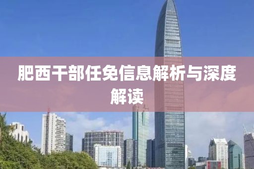 肥西干部任免信息解析与深度解读