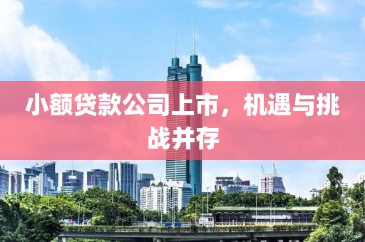小额贷款公司上市，机遇与挑战并存