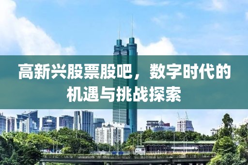 高新兴股票股吧，数字时代的机遇与挑战探索