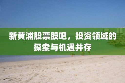 新黄浦股票股吧，投资领域的探索与机遇并存