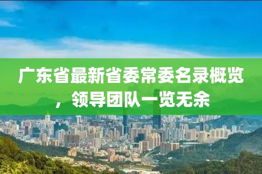 广东省最新省委常委名录概览，领导团队一览无余
