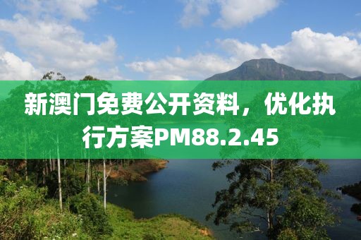 新澳门免费公开资料，优化执行方案PM88.2.45