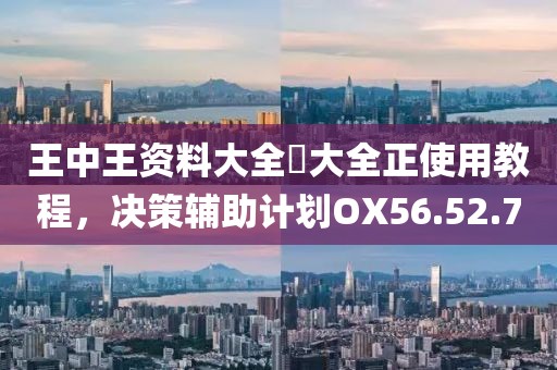 王中王资料大全枓大全正使用教程，决策辅助计划OX56.52.70