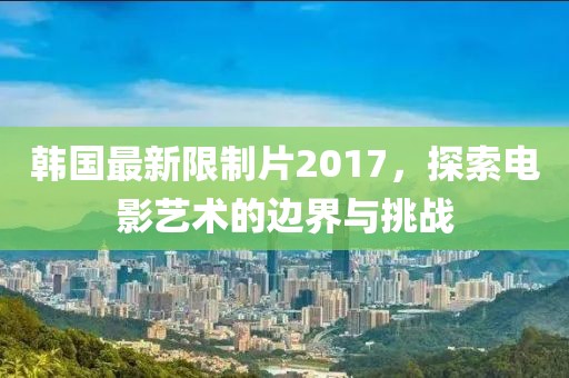 韩国最新限制片2017，探索电影艺术的边界与挑战
