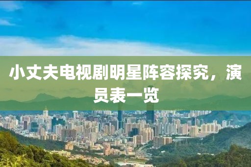 小丈夫电视剧明星阵容探究，演员表一览