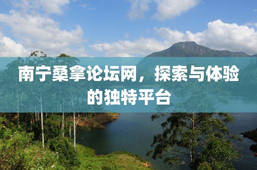 南宁桑拿论坛网，探索与体验的独特平台
