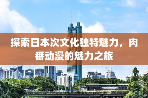 探索日本次文化独特魅力，肉番动漫的魅力之旅