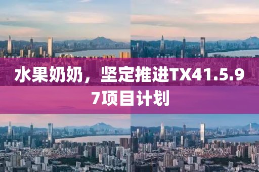 水果奶奶，坚定推进TX41.5.97项目计划