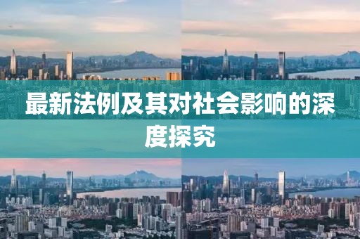 最新法例及其对社会影响的深度探究