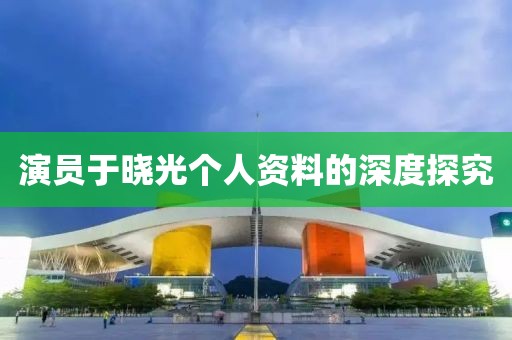 演员于晓光个人资料的深度探究