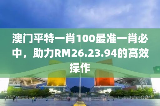 澳门平特一肖100最准一肖必中，助力RM26.23.94的高效操作