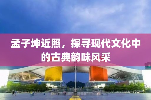 孟子坤近照，探寻现代文化中的古典韵味风采