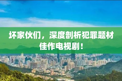 坏家伙们，深度剖析犯罪题材佳作电视剧！