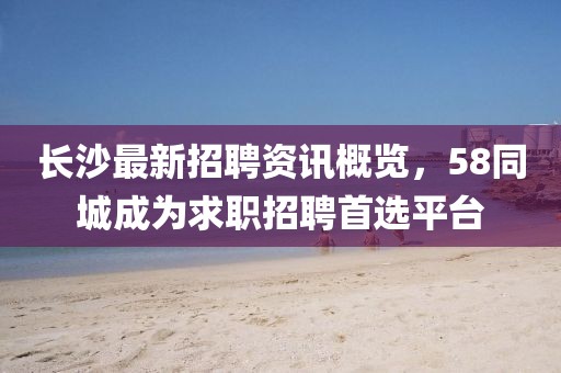 长沙最新招聘资讯概览，58同城成为求职招聘首选平台