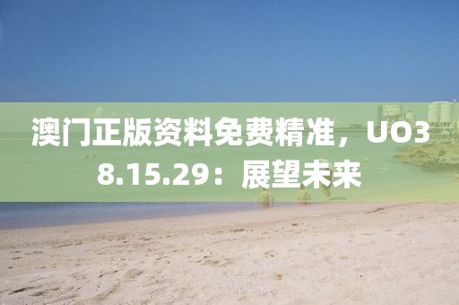 澳门正版资料免费精准，UO38.15.29：展望未来