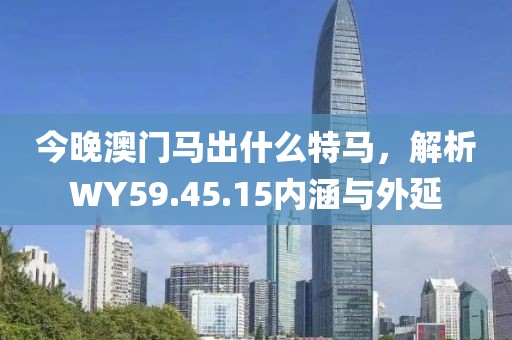 今晚澳门马出什么特马，解析WY59.45.15内涵与外延