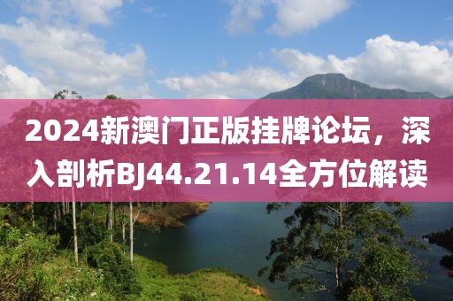 2024新澳门正版挂牌论坛，深入剖析BJ44.21.14全方位解读