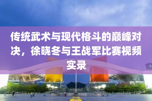 传统武术与现代格斗的巅峰对决，徐晓冬与王战军比赛视频实录