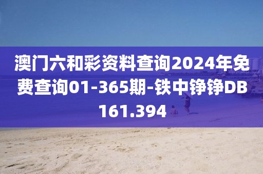 澳门六和彩资料查询2024年免费查询01-365期-铁中铮铮DB161.394