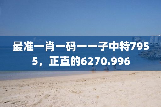 最准一肖一码一一子中特7955，正直的6270.996