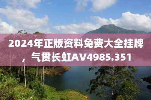 2024年正版资料免费大全挂牌，气贯长虹AV4985.351