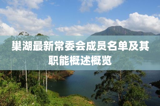 巢湖最新常委会成员名单及其职能概述概览