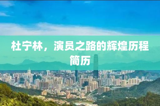 杜宁林，演员之路的辉煌历程简历