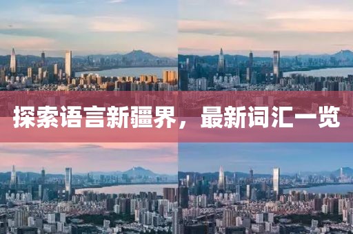 探索语言新疆界，最新词汇一览