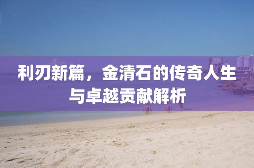利刃新篇，金清石的传奇人生与卓越贡献解析