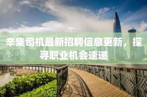 辛集司机最新招聘信息更新，探寻职业机会速递