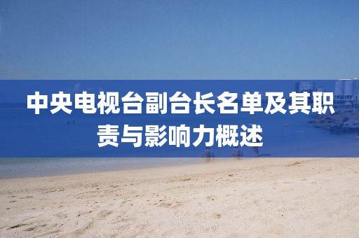 中央电视台副台长名单及其职责与影响力概述